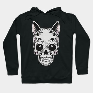 Skull Cat Mask Texture Design Hoodie